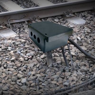 Track lead junction box used at a railway signalling cable interface